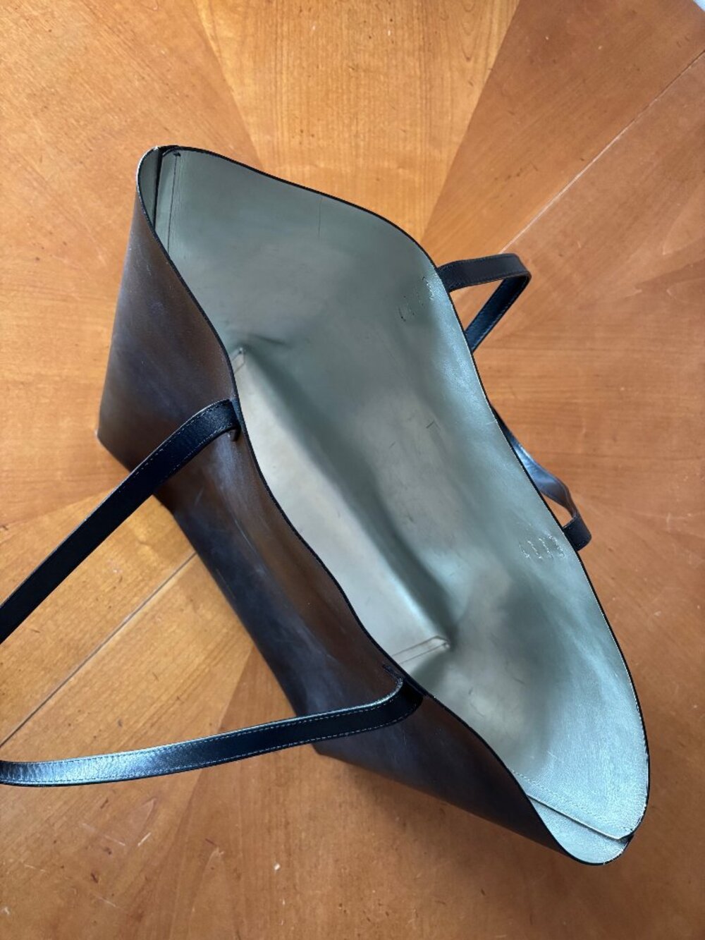 Mansur Gavriel large leather tote with silver interior
